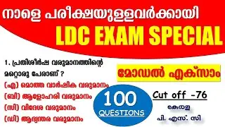 നാളെ പരീക്ഷയുള്ളവർക്കായി LDC Special 100 ചോദ്യങ്ങളുടെ MODEL EXAM || Kerala PSC | LDC 2024 | LGS