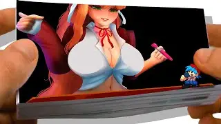[FNF] VS Monika HD - Friday Night Funkin Flipbook Animation