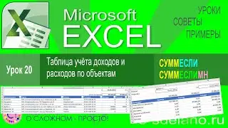 Excel урок 20. Делаем таблицу учета доходов и расходов по объектам