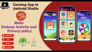 How to Create Earning App in Android Studio,  Redeem activity and Privacy Policy   | Part 10