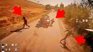 Russian Infantry Jumps Off Moving Vehicle As Drone Comes