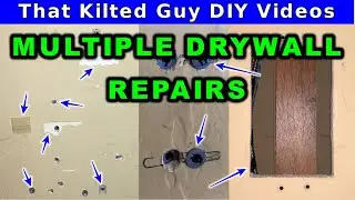 🔴 Repairing Drywall Anchor holes, Large Holes, Drywall Scrapes, Nail holes & matching Skip Trowel