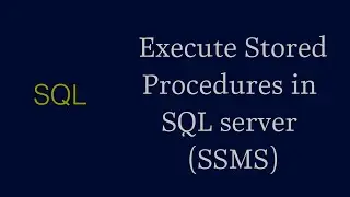 How to Execute Stored Procedures in SQL server (SSMS)