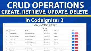 Add , View , Update , Delete  in Codeigniter 3 | HTML5 | MySql | Bootstrap 5