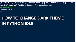 How to change theme in python idle | Python IDLE theme color change |  enable dark theme in python