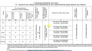 जामिया एंट्रेंस के तारीखें Jamia Admission 2021-22 Online Application form| Jamia Entrance Exam 2021