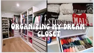 ORGANIZE MY WALK IN CLOSET WITH ME | *satisfying & aesthetic* dream closet makeover transformation