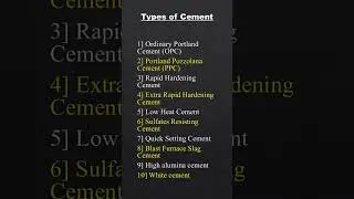 Types of Cement | CIVIL SERIES | civil engineering