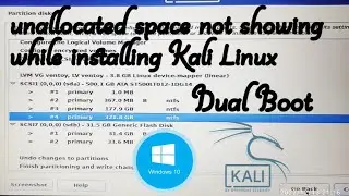 unallocated space is not showing in kali linux | windows Dual Boot  error | fix partition