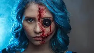 HOW TO MAKE Coraline's Makeup Makeup tutorial  КАК СДЕЛАТЬ Грим Коралина в стране кошмаров