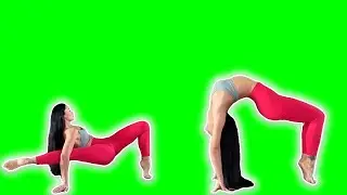 LARGE GYMNASTIC STRETCH STRIPTEASE WORKOUT FOOTAGE GREEN SCREEN