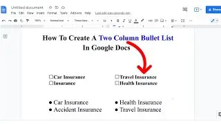 How To Create a - Two Column Bullet List In Google Docs - [ BEST METHOD ]