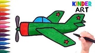 Learn how to draw and color a plane. Coloring video for kids