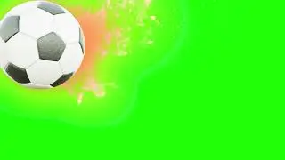 [4K] Fire Football / Soccer Transition - Green Screen