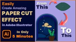 Paper Cut Effect Illustration In Adobe Illustrator | Adobe Illustrator Tutorial | #adobeillustrator