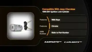 For Jeep Cherokee Ignition Lock Cylinder 1998-2001 w/ Keys Chrome Operable Key