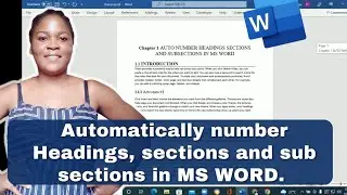 How I automatically number Headings, sections and sub sections in MS WORD| Full beginners tutorial