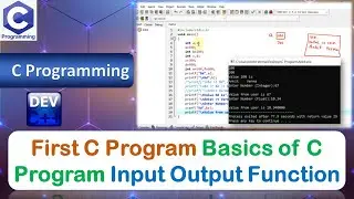 First C Program | Basics of C Program | Input Output Functions | C Programming Language