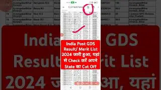 🔵 GDS Result 2024 जारी हुआ | India Post GDS Result 2024 Kaise Dekhe ? How to Check GDS Result 2024 ?
