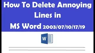 How To Delete Annoying Lines in MS Word - Simple Fix