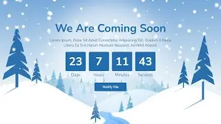 Create A Coming Soon Landing Page With Snow Fall And Count Down Effect Using HTML CSS And JAVASCRIPT