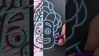 Drawing Alberto With Posca Markers! Glow Effect And Glitch effect! ( 