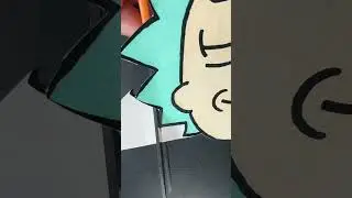 Drawing Rick from Rick and Morty and cutting out his head 