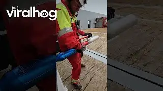 Offshore Worker Fires an Air Cannon || ViralHog