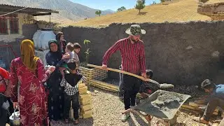 🌻A large rural family. Shirvan makes a garden with natural flowers 