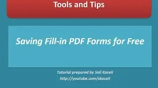 Saving Fill-in PDF Forms or Documents for Free