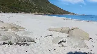 Sandy Bay nudist beach on a November day in Cape Town