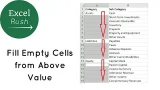 How to fill empty cells with previous row value in Excel