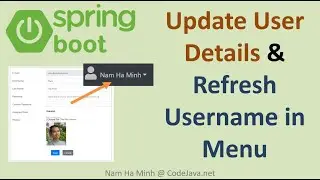 Spring Boot Update User Details and Refresh Username in Menu