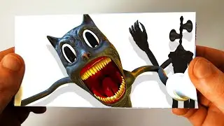 Siren Head vs Cartoon Cat (Trevor Henderson) Animation / Flipbook