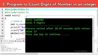 C Program to count Digits of Number in an Integer in Hindi | Learn Programming