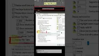 File Tab Missing 😱😱 in AutoCAD 
