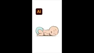 Adobe Illustrator Tutorial: How to Draw Baby logo Illustration  #shorts - Design.lk