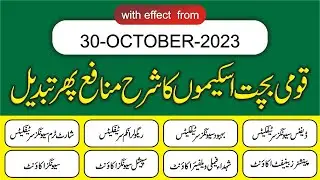 National Savings Profit Rates 30 October 2023 | National Savings Latest Profit Rates | Qaumi Bachat