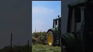 Mowing grass for silage John deer tractor 