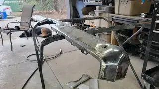 how to modify a chrome bumper. chopping and channeling to make it custom.