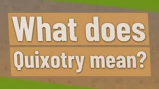 What does Quixotry mean?