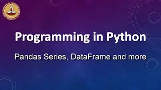 Pandas Series, DataFrame and more