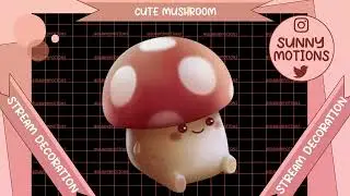 Cute Cottagecore Mushroom Stream Decoration, Jungle Plant Twitch Overlay For OBS Vtubers, Streamlabs
