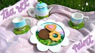 paint a tea set with me ☕🌷