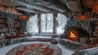 Winter of Warmth ❄️Finding Tranquility and Deep Sleep in a Cave as a Fierce Blizzard Howls Outside