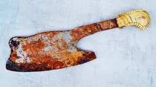 Old Rusty Meat Cleaver Restoration