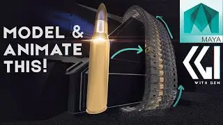 Modelling a BULLET and BELT magazine and animating it with MASH in Maya