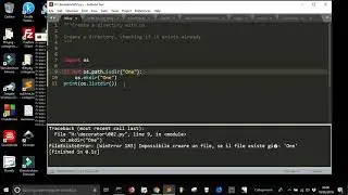 Python basic stuffs - Create a dir and check if it exists
