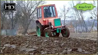Вспашка ЗЕМЛИ глубокой ОСЕНЬЮ трактором Т-25.