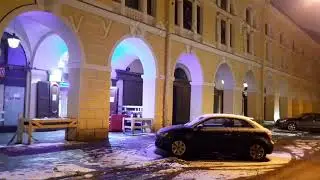 Самый центр Питера вечером зимой Невский проспект улица Думская Периная линия Ломоносова Мост СПБ